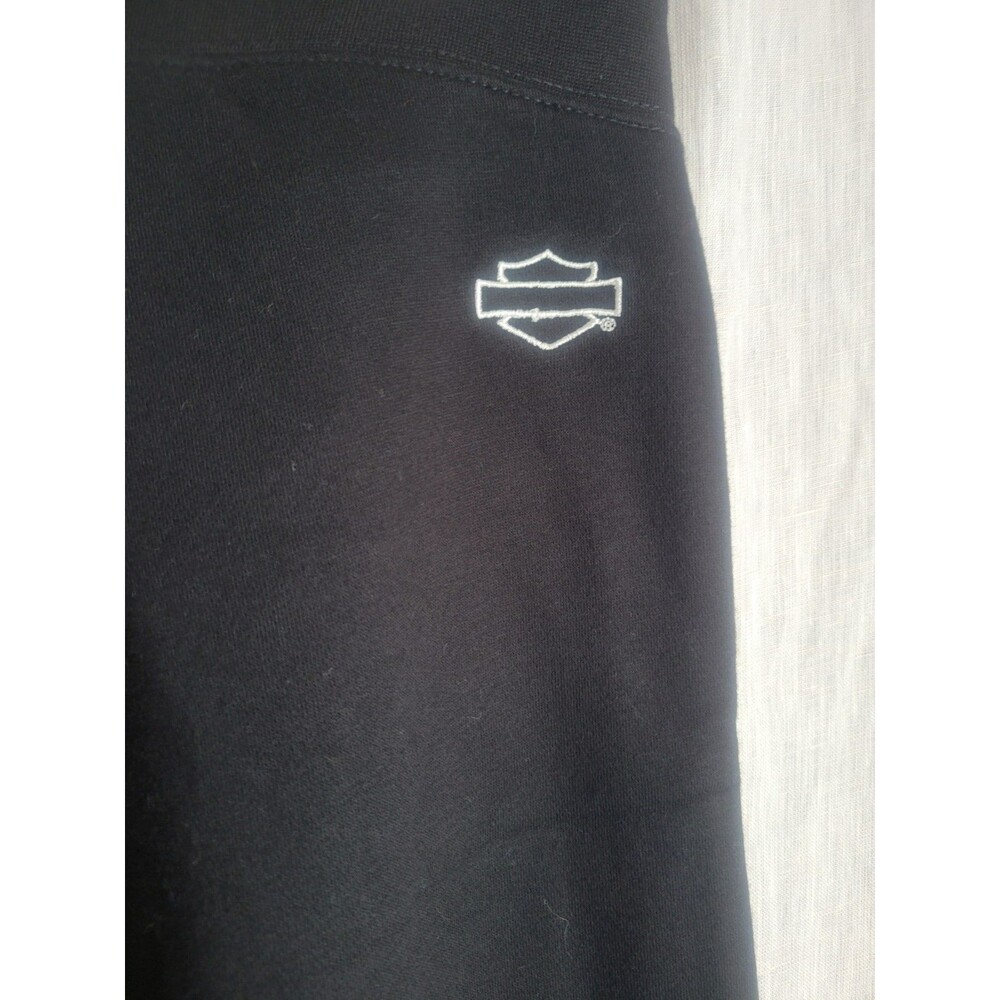 Harley Davidson Flare Sweatpants Y2K Womens Black Pinstripe NWT 2007 Small - Picture 3 of 10